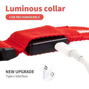 <span class=keywords><strong>Collar</strong></span> reflectante para mascotas con luz intermitente a prueba de agua personalizado ajustable USB tipo C recarga <span class=keywords><strong>collar</strong></span> luminoso LED de lujo para perros - Product Image 3
