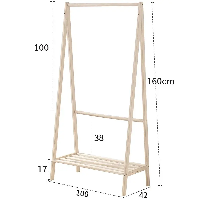Woonkamer Bamboe Hout Grote Kapstok Opknoping Design Doek Hanger Rack Met Opbergplank