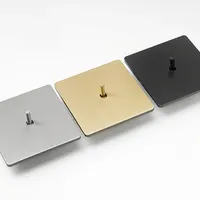 Panel de Interruptor de Palanca Retro para Luz de Pared, de 1 a 4 Módulos y 2 Vías, Estándar Europeo, Acero Inoxidable Cepillado Gris Plateado, Toma de Corriente Antigua con Carga USB