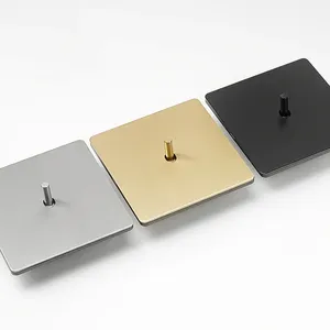Panel de Interruptor de Palanca Retro para Luz de Pared, de 1 a 4 Módulos y 2 Vías, Estándar Europeo, Acero Inoxidable Cepillado Gris Plateado, Toma de Corriente Antigua <span class=keywords><strong>con</strong></span> Carga USB - Product Image 2