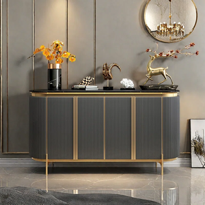 יוקרה מודרני שימוש ביתי סלון אוכל ריהוט חדר אוכל ריהוט שיש עץ עליון mdf grey ארונות מזנון עם אחסון - Product Image 2