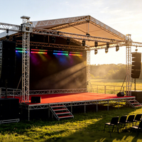 Structure de scène modulaire en alliage d'aluminium, portable, antirouille, installation rapide, capacité de charge 1000 kg, connexion par goupilles pour événements