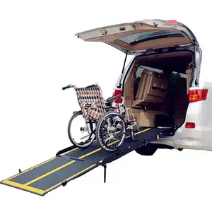 Hidrolik tekerlekli sandalye asansörü rampası hafif karbon fiber/alüminyum elektrikli yukarı kaldırma tekerlekli sandalye yükleme rampası