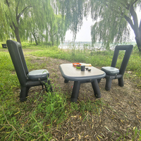 Ensemble table et chaises de camping en plein air carré en PVC, léger, écologique, design moderne