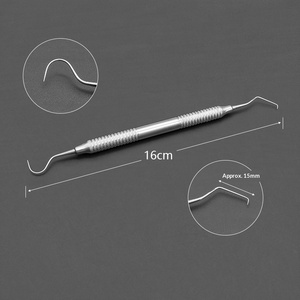 Sonde dentaire pour le nettoyage buccal, soin des poches parodontales, élimination du tartre, crochet à fil dentaire, <span class=keywords><strong>double</strong></span> tête, instruments dentaires pour clinique dentaire - Product Image 3