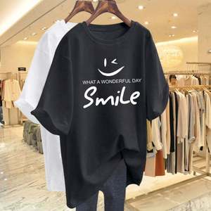 Nueva Camiseta de Verano para Mujer, Estilo Dulce y Bonito, de Algodón Puro, Cuello Redondo, Manga Corta, Holgada, con Estampado Gráfico - Product Image 4