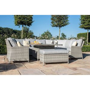 Set di Mobili da Giardino a Forma di U in Rattan Oxford <span class=keywords><strong>Royal</strong></span>, Lussuoso Set da <span class=keywords><strong>Patio</strong></span> con Tavolo e Divano, Arredamento da Esterno per Balcone con Braciere - Product Image 2