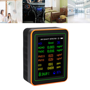 Detector de Calidad del Aire, Índice de CO2, TVOC, <span class=keywords><strong>HCHO</strong></span>, PM2.5, PM10, Medidor de Temperatura y Humedad, Pantalla TFT a Color, Visualización de Curvas, Negro Naranja - Product Image 4