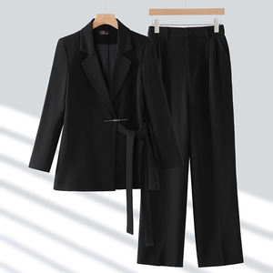 <span class=keywords><strong>Blazer</strong></span> da <span class=keywords><strong>Donna</strong></span> Formale per Tutti i Giorni OEM di Grande Successo <span class=keywords><strong>con</strong></span> <span class=keywords><strong>Cintura</strong></span> e Tasche Frontali, Soprabito Casual Taglie Forti per Signore - Product Image 2