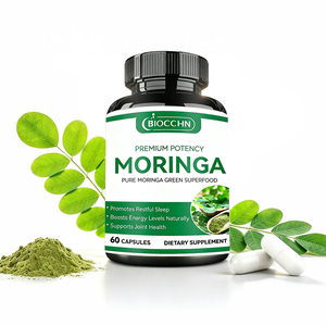 Cápsulas Orgânicas de Folha de <span class=keywords><strong>Moringa</strong></span> Oleifera 10000mg Alta Potência Vegano Halal Fabricante de Suplementos Herbais com Marca Privada - Product Image 1
