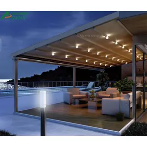 Nhôm tán có thể thu vào mái pergola Pavilion cơ giới bioclimatic pergola