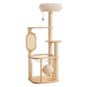 <b>Cat</b> <b>Tree</b> With Bed 4 Levels Oak Durable Multi Functional For <b>Large</b> <b>Cats</b> - Product Image 5