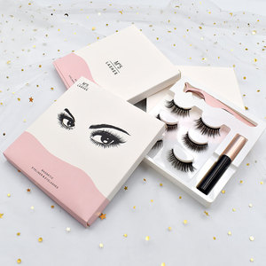 Kit de 3 paires de <span class=keywords><strong>cils</strong></span> <span class=keywords><strong>magnétiques</strong></span> 3D, en <span class=keywords><strong>Faux</strong></span> vison, Eyeliner, liquide magnétique et pincettes, nouveauté - Product Image 3