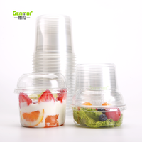 Bols en plastique PET transparents de 8/12/16 oz, logo personnalisé, bol à açaï, yaourt, gobelet à fruits, impression, emballage