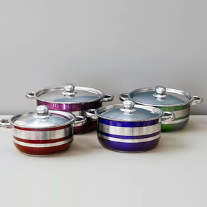 4 cái đầy màu sắc thép không gỉ <span class=keywords><strong>Cookware</strong></span> <span class=keywords><strong>Set</strong></span> đồ dùng nhà bếp nấu ăn thiết lập bao gồm có nắp đậy cảm ứng dưới tương thích soong - Product Image 6