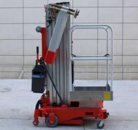 Plateforme de travail mobile à mât unique avec levage vertical, conception à jambes de fourche, capacité de charge solide