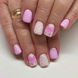 <span class=keywords><strong>Automne</strong></span> hiver à la mode français chapeau de noël presse-sur les <span class=keywords><strong>ongles</strong></span> courts gelée autocollants faux <span class=keywords><strong>ongles</strong></span> 10 pièces couverture complète <span class=keywords><strong>ongles</strong></span> conseils - Product Image 4