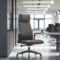 Chaise de bureau ergonomique moderne en cuir professionnelle réglable sans repose-pieds