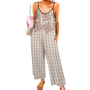 <span class=keywords><strong>Tuta</strong></span> Intera Sexy con Scollo <span class=keywords><strong>a</strong></span> V e Design Halter in Spandex e Poliestere, Personalizzabile su Richiesta, MOQ=1, Abbigliamento Polinesiano alla Moda - Product Image 3