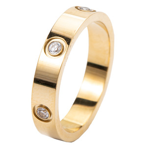 Women's Fashion Personalized Full Diamond <b>Titanium</b> Steel <b>Ring</b> Couple Pair <b>Ring</b> Jewelry - Product Image 1