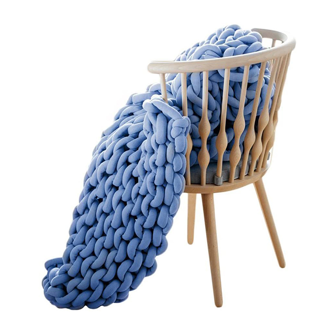 Chunky Couverture En Tricot Coton Fait à La Main Mignon Lit Canapé Jet Machine Lavable Adapté à Toutes les Tailles