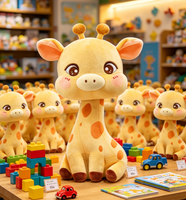 Boneka Plush Kustom MOQ Rendah, Boneka Jerapah Kartun untuk Hadiah Bisnis, OEM ODM Boneka Plush Lembut Buatan Khusus