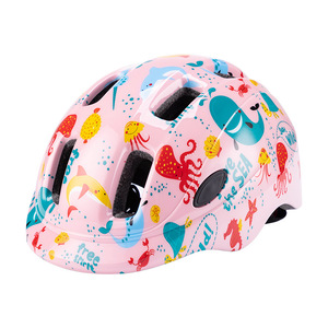 Casco Infantil con Estampado de Criaturas Marinas Rosadas, Protección para la Cabeza de Ciclismo, Transpirable, con Cierre de Hebilla, para Niños de 5 a 8 Años - Product Image 1