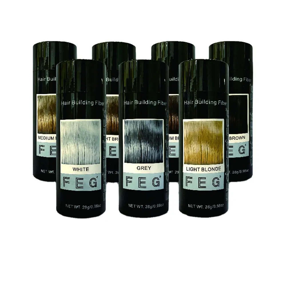 FEG Hair Building Fiber Natural Safe Quick Adhere Adequado para todos os tipos de cabelo 9 cores