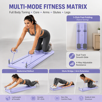 Kit de planche de Pilates pliable avec roulettes, planche d'entraînement d'équilibre pour la maison et la salle de sport, violet, rose, noir