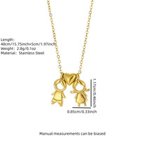 Collier en acier inoxydable léger et luxueux plaqué or 18 carats, pendentif assorti pour garçon, fille, couple, famille, cadeau, ne ternit pas