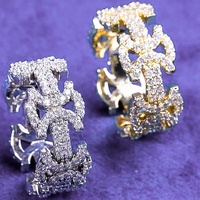 Hip Hop Style 925 Sterling Silver Templar Cross Ring Iced Out Bling avec VVS Moissanite Pass Diamond Tester Cadeau pour Hommes Femmes