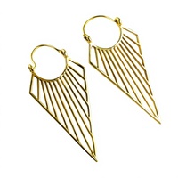 Boucles d'oreilles pendantes géométriques en laiton plaqué or 18 carats pour femme, style mignon, bijoux de mode pour fête et mariage, cadeau fait main