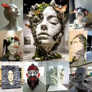 Sculpture géante en mousse visage humain, figurine artistique pour café, personnalisable pour espaces commerciaux, grande décoration Méduse - Product Image 6