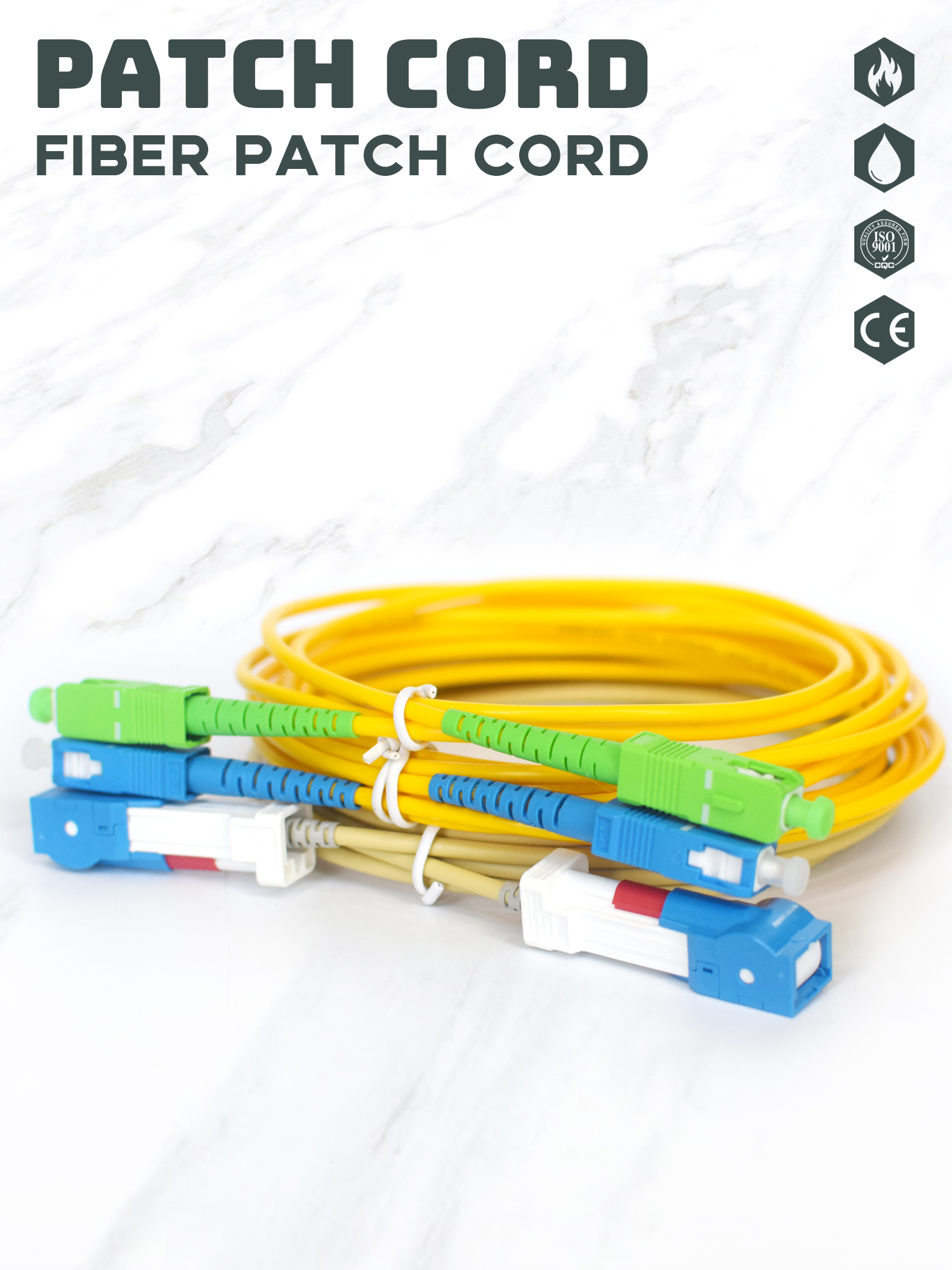 PVC/LSZH SC APC To SC APC Fiber Optic Patch Cord Simplex Fiber Jumper G652D