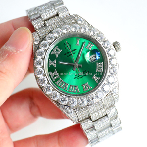 Montres VVS D de moissanite personnalisées glacées Testeur de diamants de 42mm Montres mécaniques de luxe en acier inoxydable - Product Image 4