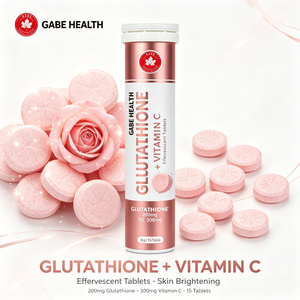 Comprimés effervescents de collagène DEM Private Label 500mg Biotine Vitamine E C Zinc Peau Cheveux Ongles Beauté Fraise 15 unités Personnalisé - Product Image 1