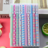 X418 Lot de 10 stylos gel colorés mignons à motifs de dessins animés pour étudiants, vente en gros