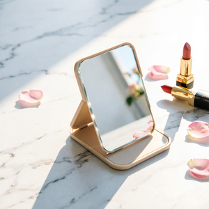 Square Vanity <b>Mirror</b> With <b>Stand</b> <b>Small</b> Size Daily Skin Care Beauty Tools - Product Image 1