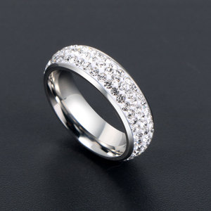 Diamond <b>Ring</b> Full Round Brilliant Cut <b>Titanium</b> Steel Unisex Everyday Wear SA768 - Product Image 2