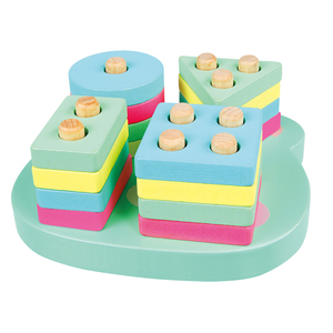 Juguete educativo de madera de Pilar bloques de aprendizaje temprano de los niños del bebé regalo de Navidad de cumpleaños de ed - Product Image 1