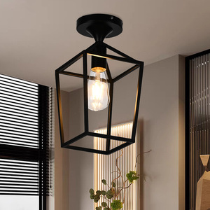 OEM/ODM toptan basit endüstriyel koridorlar için LED asma tavan ışığı amerikan Retro çelik dikdörtgen tavan ışık yatak odası - Product Image 4