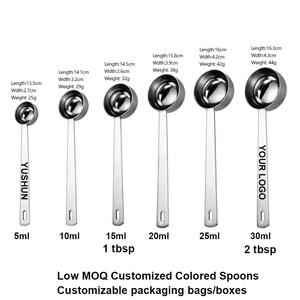 Cuillère à café en acier inoxydable 18/10 poli miroir de qualité alimentaire avec long manche, cuillère doseuse pour grains de café et café moulu - Product Image 4