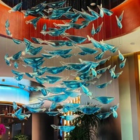 Lustres créatifs en verre sur le thème de l'océan pour restaurants hôtels 4000k lampes suspendues pour décorations de fenêtre bureaux de réception