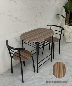 3 pezzi <span class=keywords><strong>marrone</strong></span> moderno <span class=keywords><strong>tavolo</strong></span> da pranzo 2 sedie Set per <span class=keywords><strong>cucina</strong></span> balcone ristorante Bar mobili salvaspazio per sala da pranzo - Product Image 5