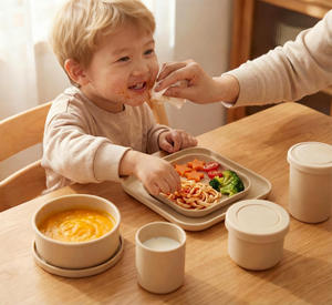 <span class=keywords><strong>Set</strong></span> per l'Alimentazione del Bambino Personalizzabile in Silicone Senza BPA con Ciotole, Tazze e Piatto per Bambini e Bimbi Piccoli per l'Uso Quotidiano - Product Image 5