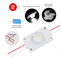 Edgelit 3W DC12V SMD 3535 LED ABS Module de signalisation de lentille d'injection en aluminium PCB 54*30MM 15*45 Angle de faisceau IP65 note 3000K/6500K