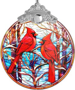 Luxury Customized Round Cardinal Christmas <b>Ornaments</b>-Elegant Hanging High Quality Holiday Keepsake Gift for Family and Friends - Product Image 1