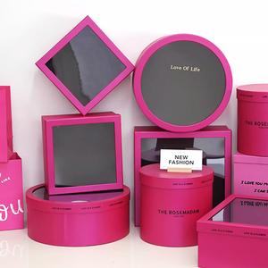 Nhà máy cung cấp chất lượng cao in đầy màu sắc hộp hoa với xử lý Vòng ren Hộp Hoa - Product Image 1