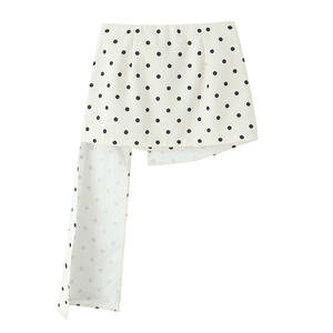 PB & ZA женский 2025 комплект из 2 предметов, Модный комплект в горошек с асимметричной лентой, винтажный пиджак, Женское пальто и юбки, женский костюм - Product Image 4