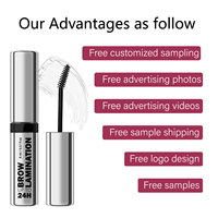 Gel Fixateur Sourcils Tube Argenté Effet Lamination Imperméable Longue Durée Gel Coiffant Sourcils Fixation Forte Anti-Écaillage